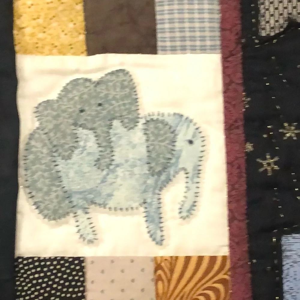 Vintage 90’s Hand Stitched Noah’s Ark Tapestry Wall Hanging Signed